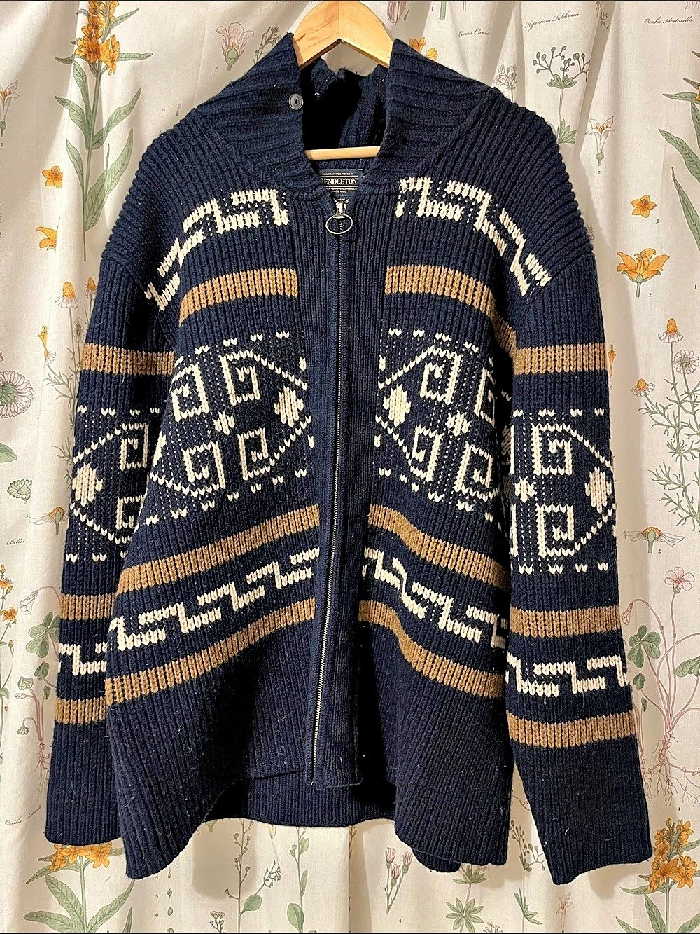 Pendleton Geometric Wool Cardigan XXL